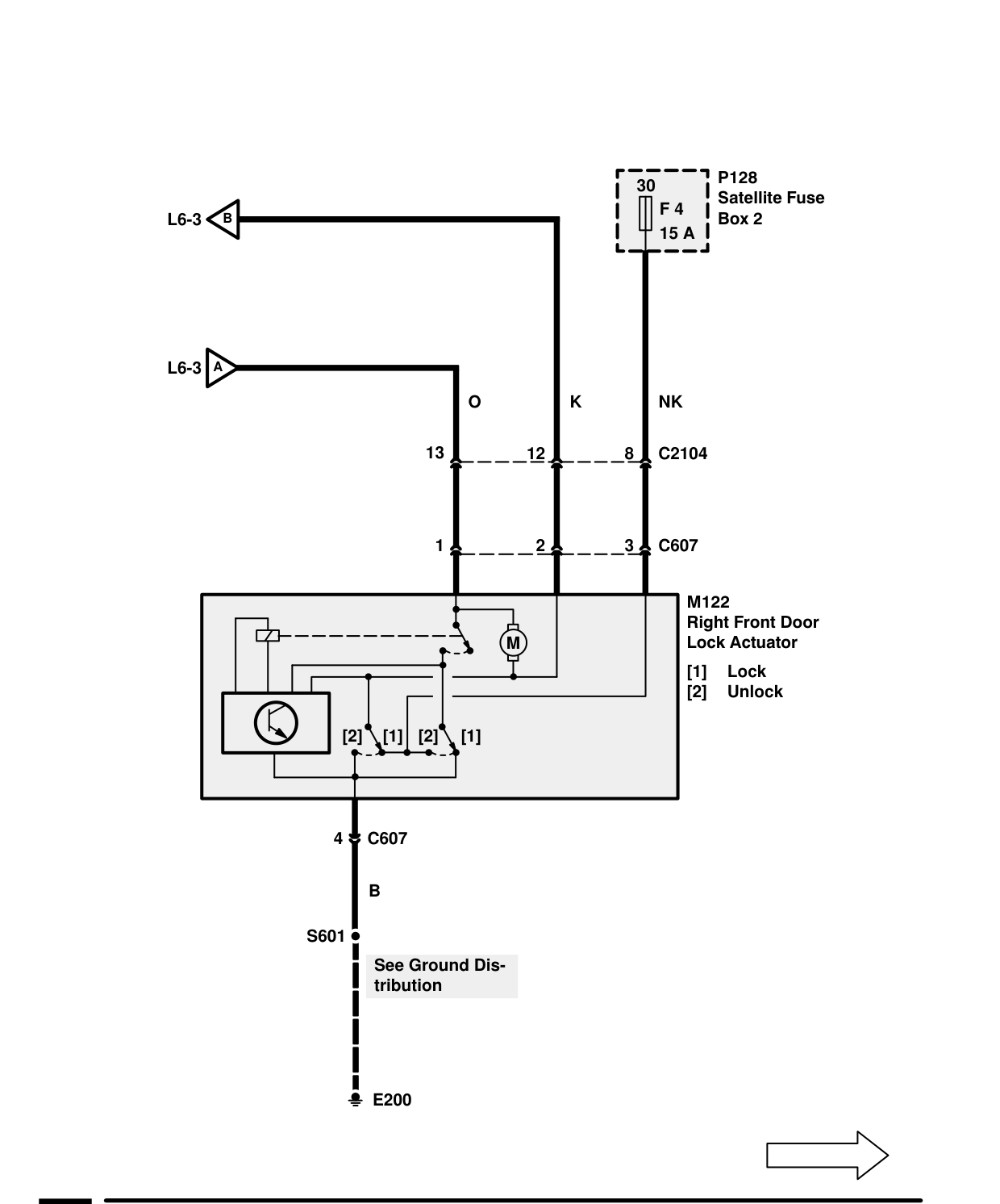 Central Locking (Except Japan) – Circuit Diagram