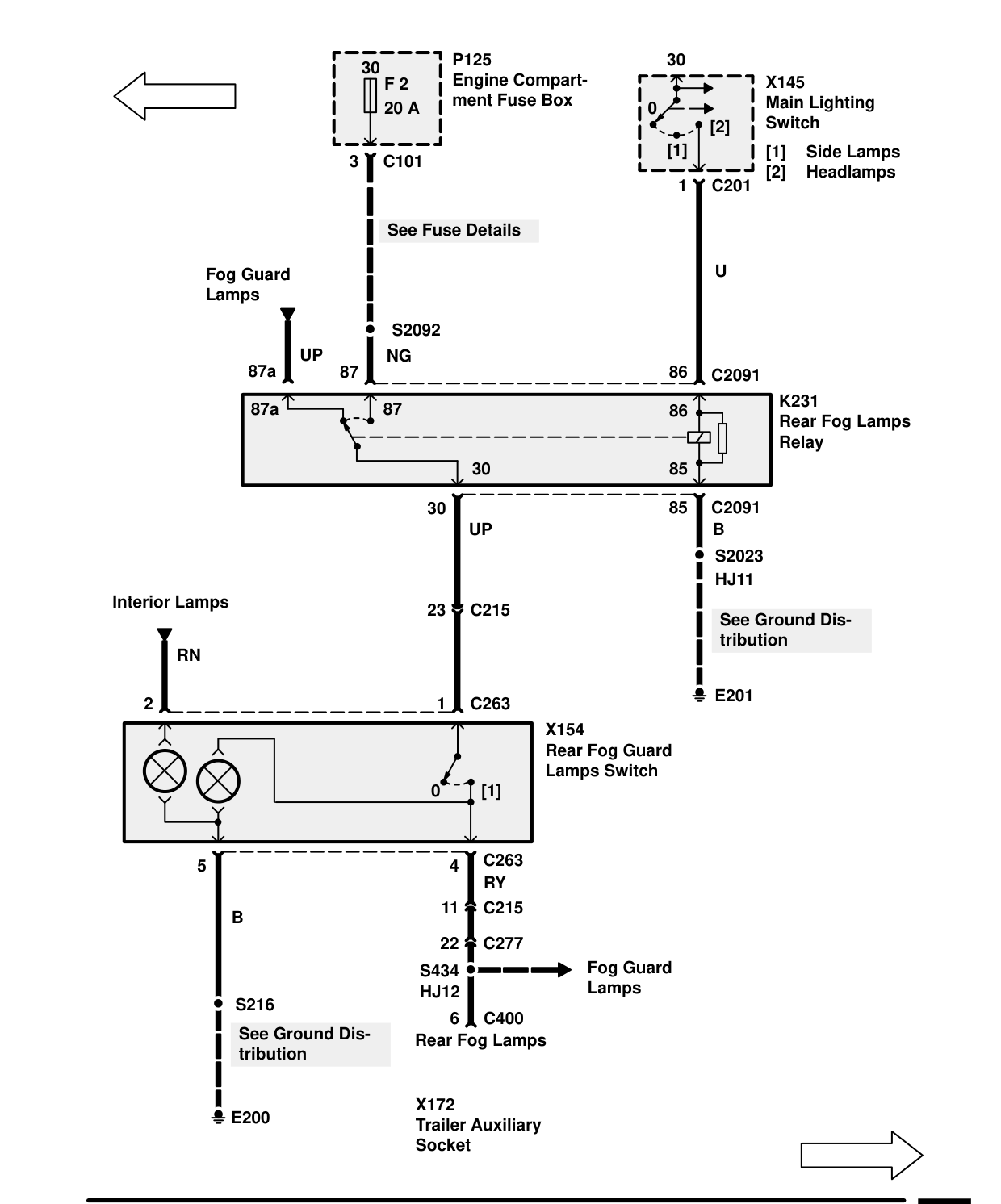 Trailer Auxiliary Socket – Circuit Diagram