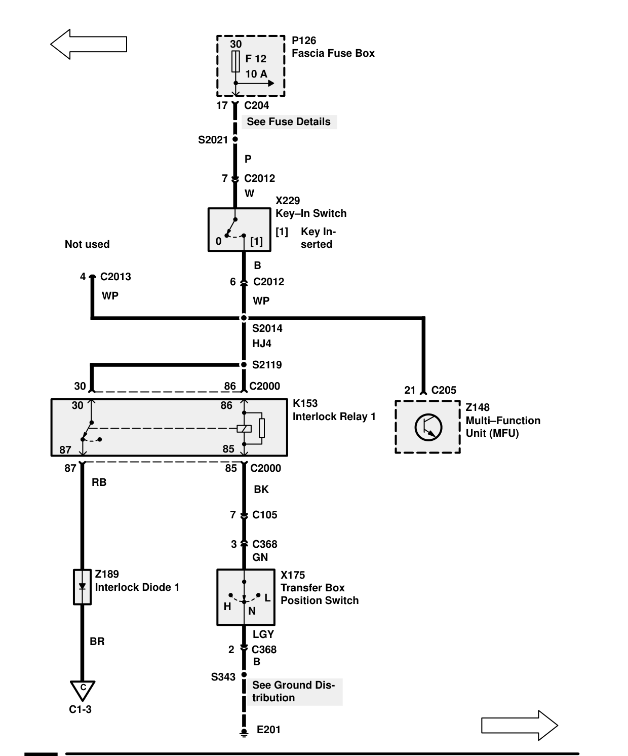 Ignition And Shift Interlock – Circuit Diagram