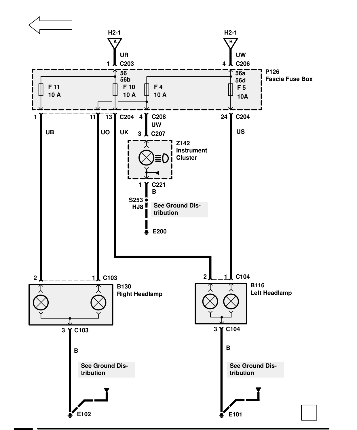 Headlamps (Japan) – Circuit Diagram