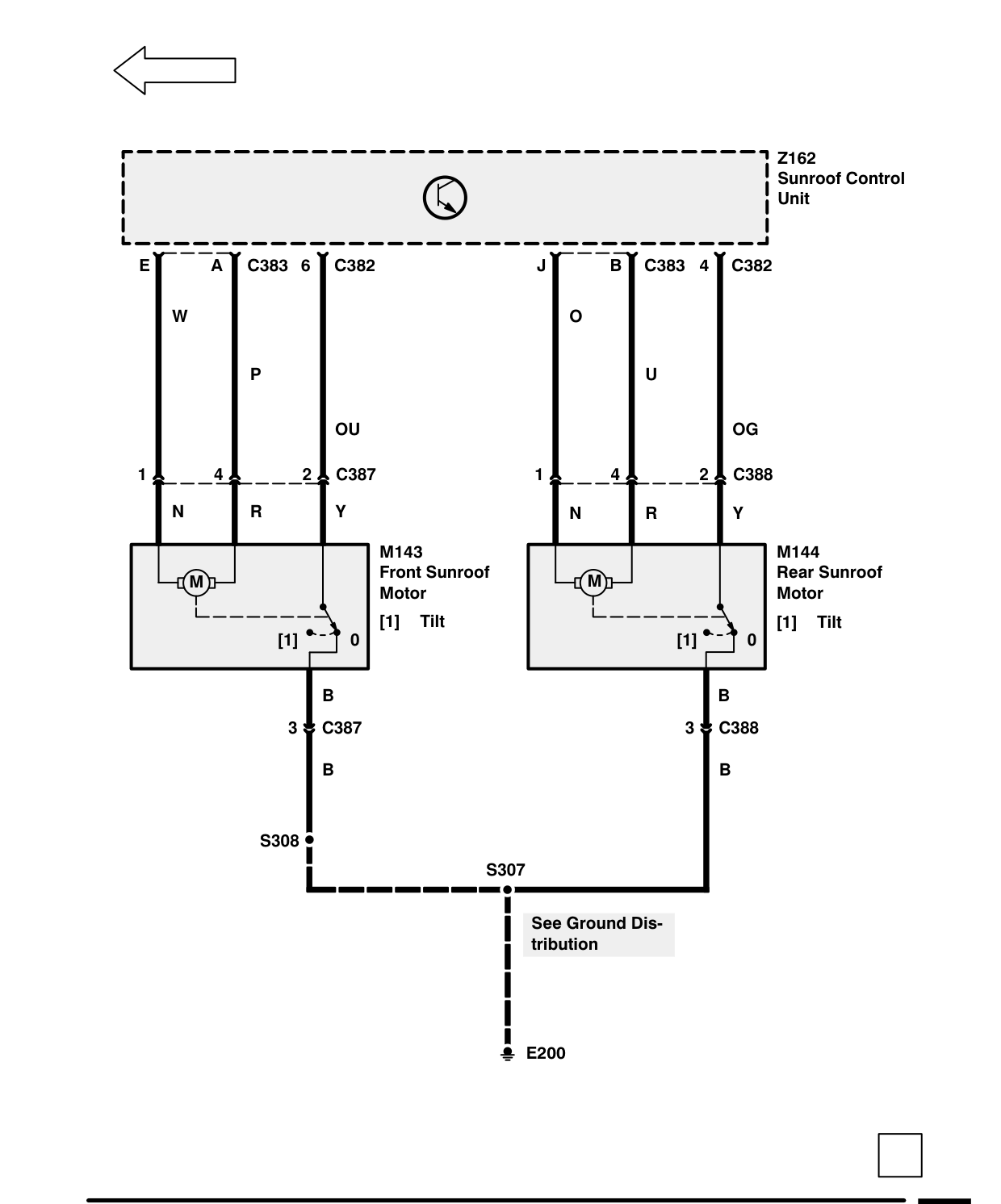 Sunroof – Circuit Diagram