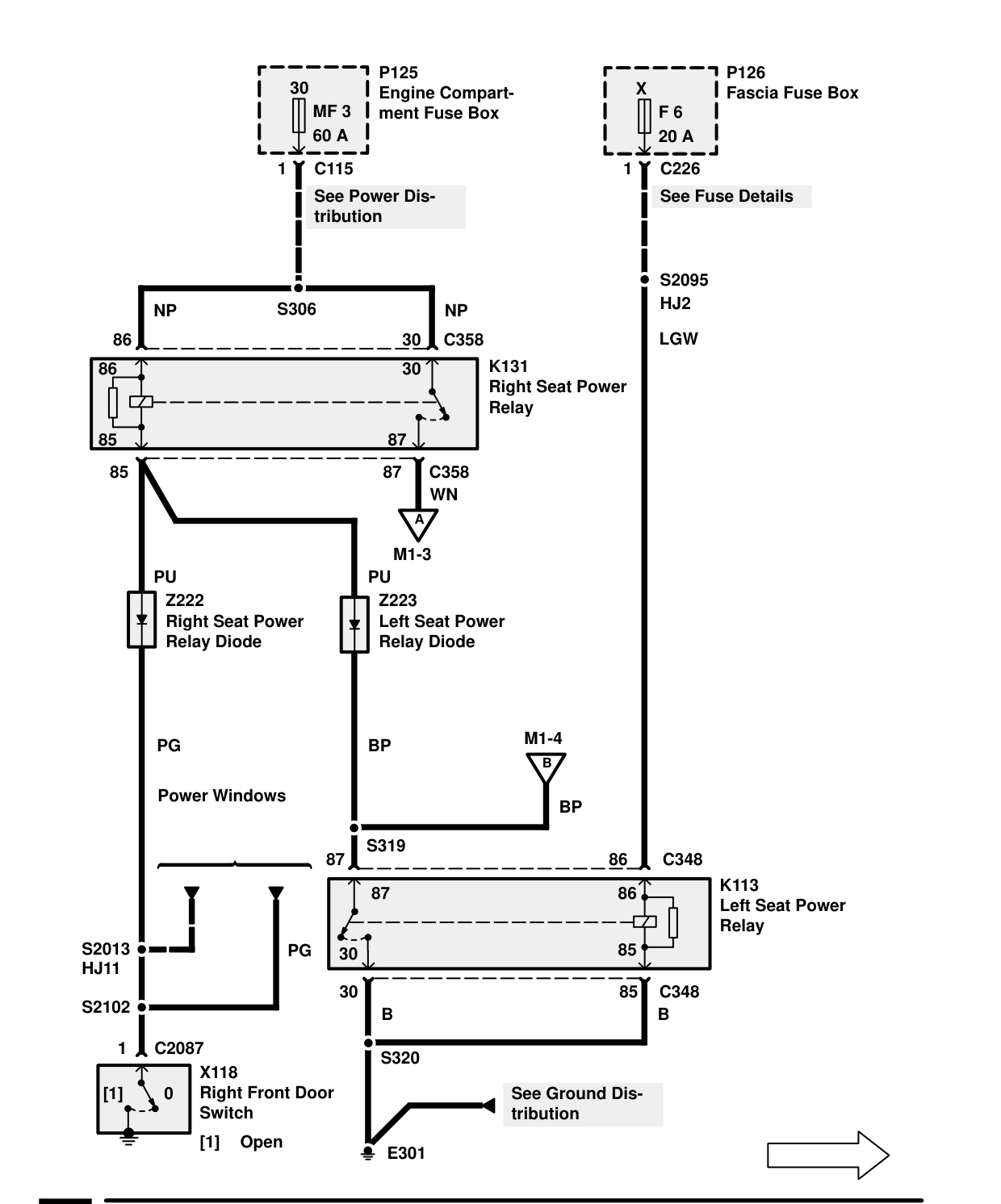 Power Seats – Circuit Diagram