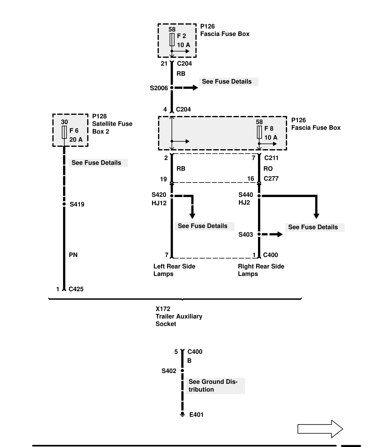 Trailer Auxiliary Socket – Circuit Diagram