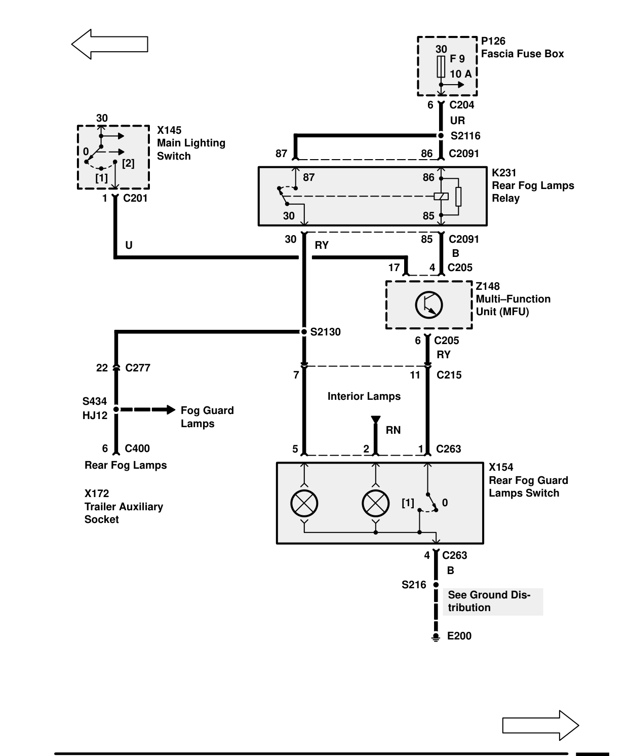 Trailer Auxiliary Socket – Circuit Diagram