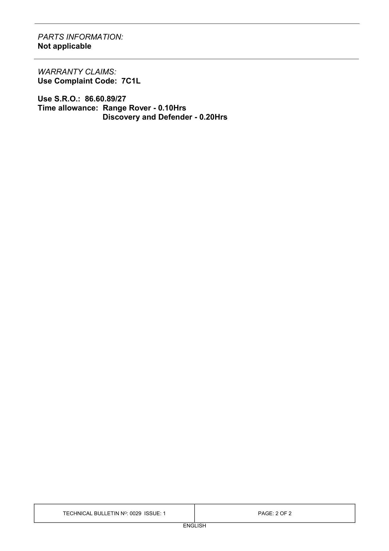 Engine Will Not Start / Starts Intermittently – bulletin page 2