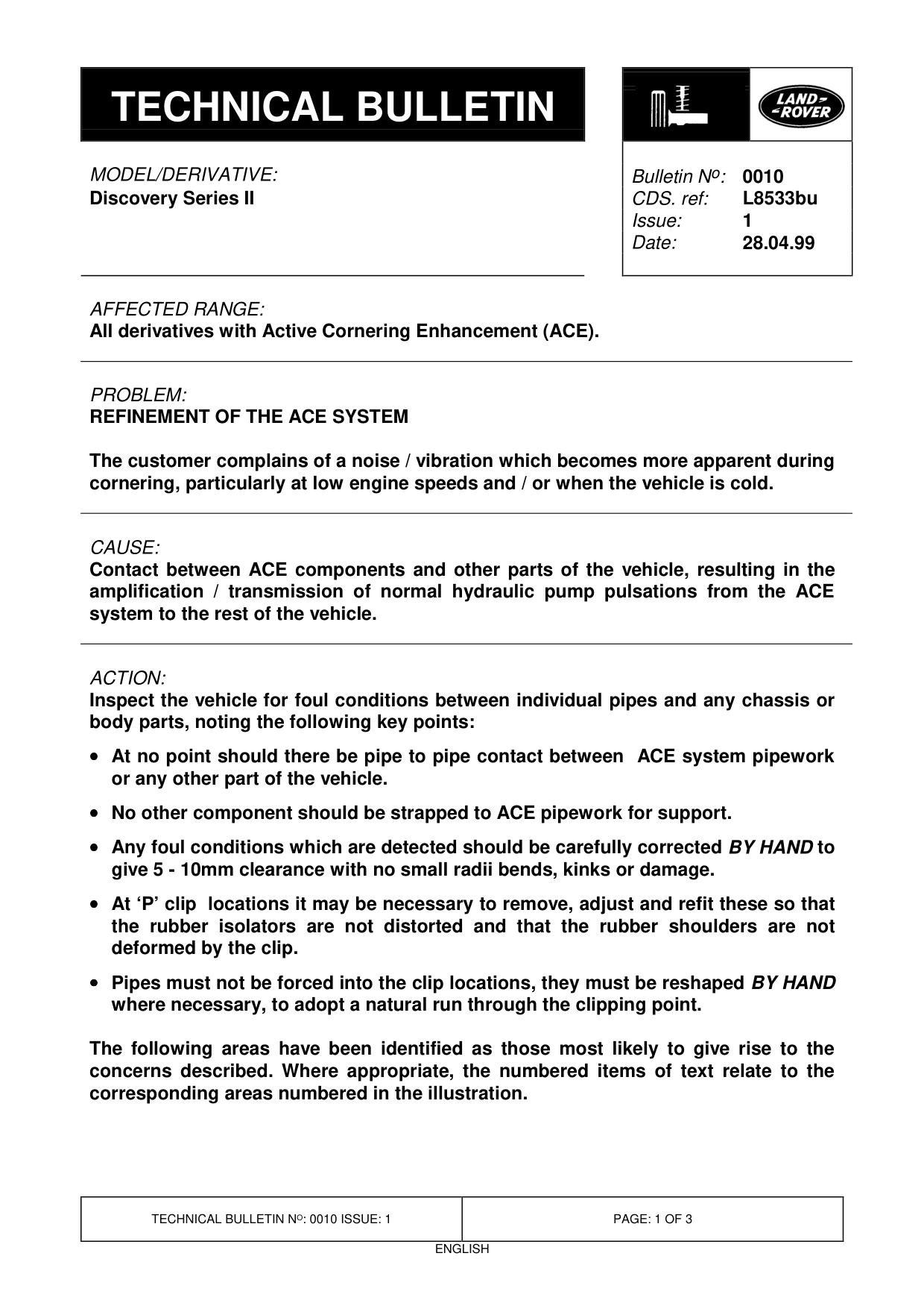 Refinement Of The Ace System – bulletin page 1