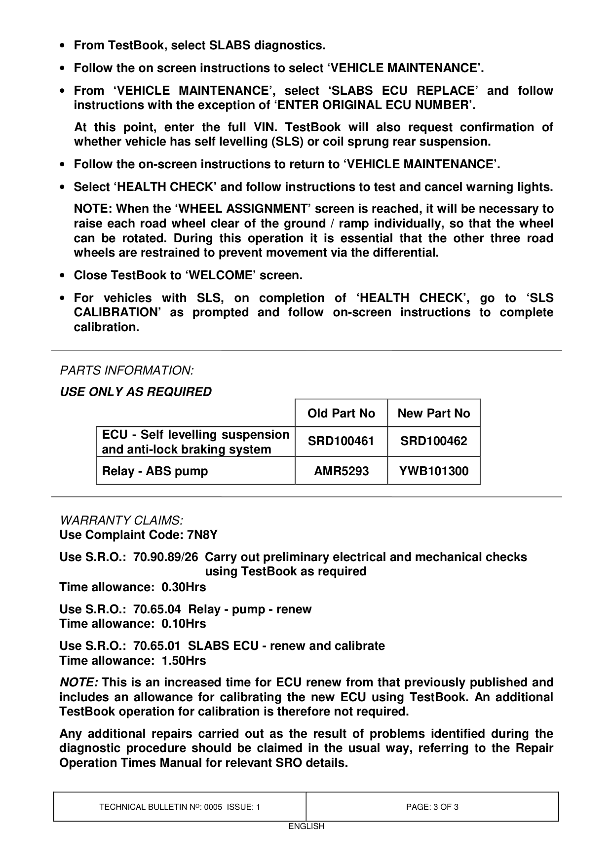 Abs Warning Light Illuminated – bulletin page 3