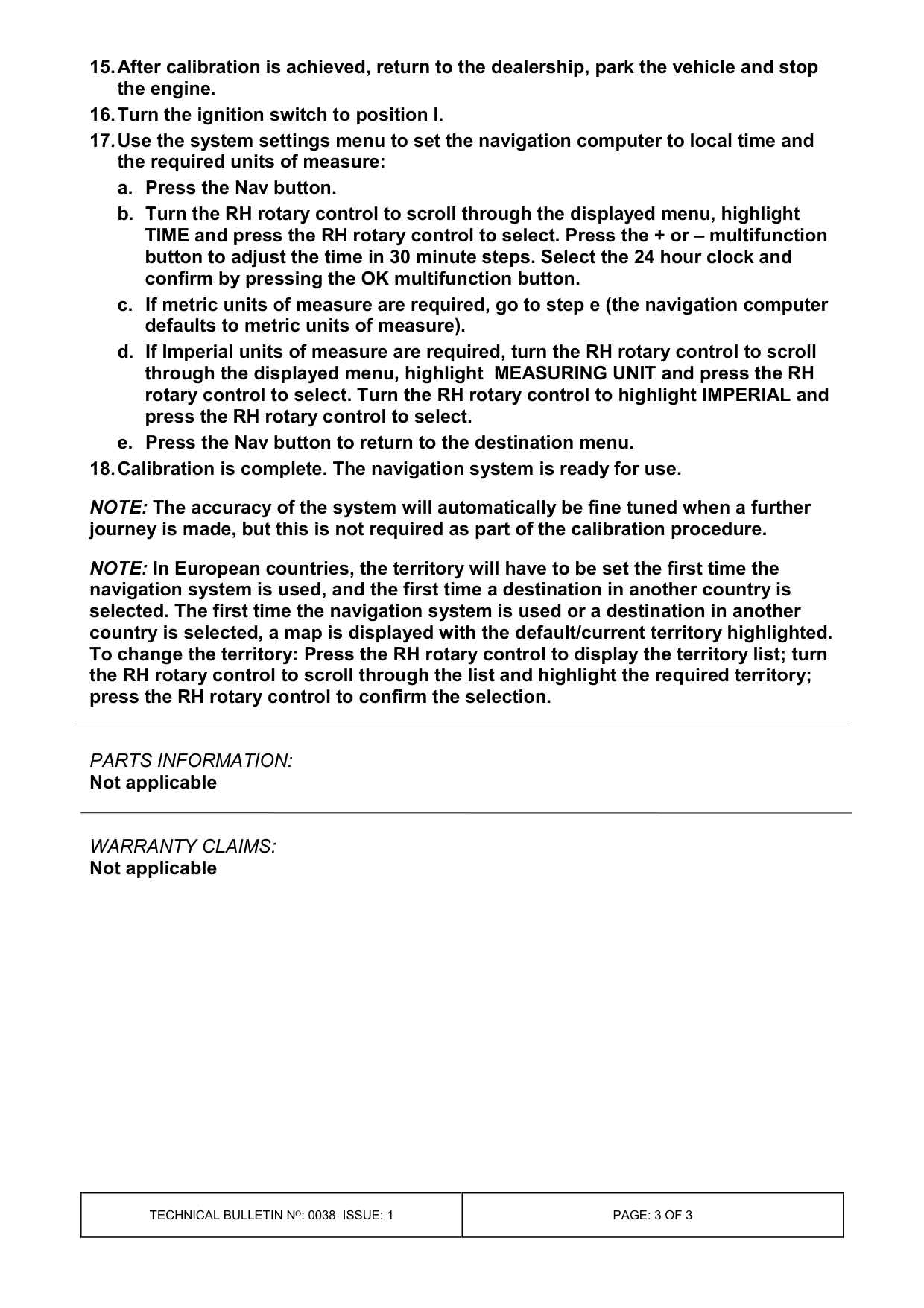 Navigation System Not Fully Operational – bulletin page 3