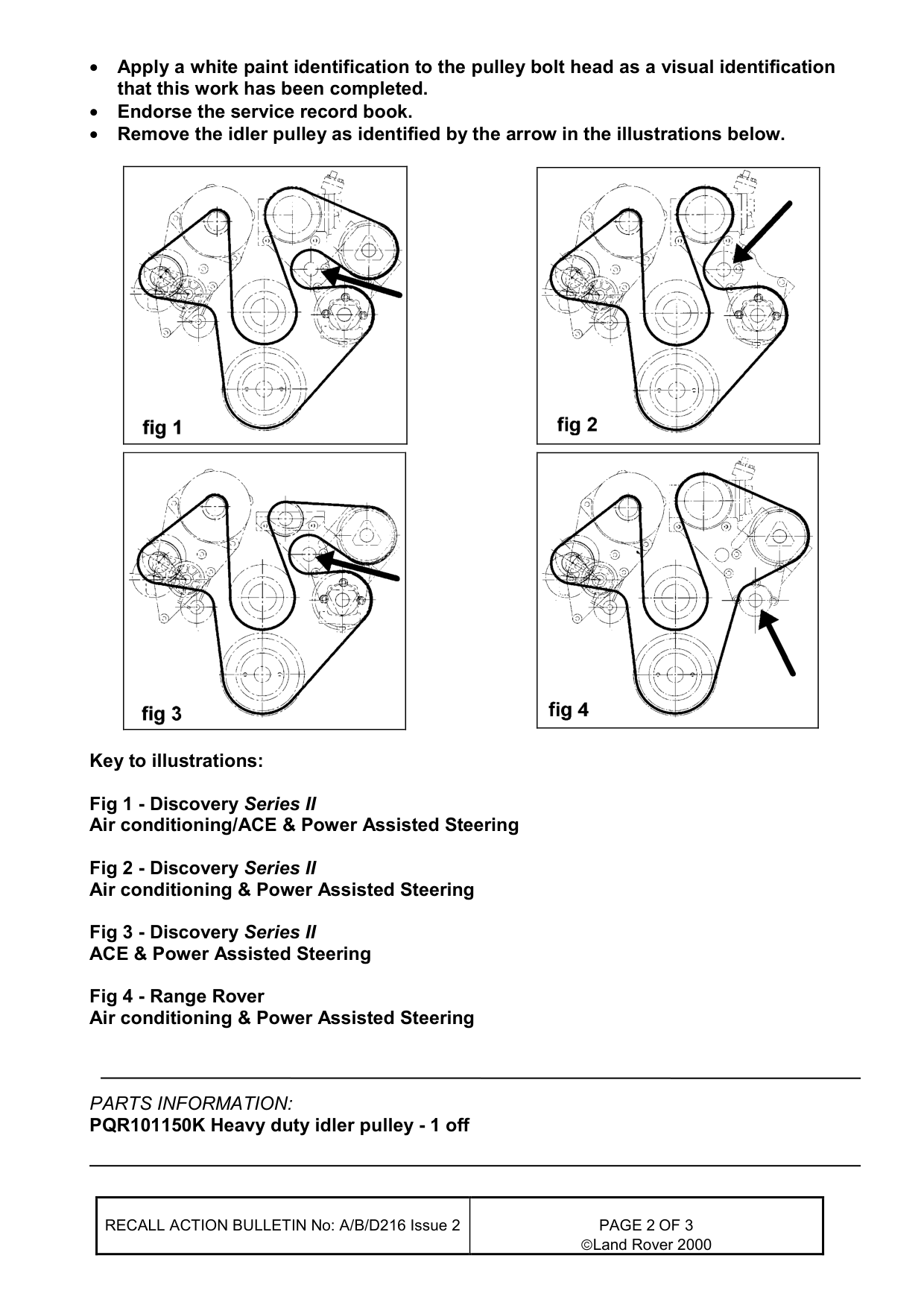Idler Pulley - Premature Failure – bulletin page 2
