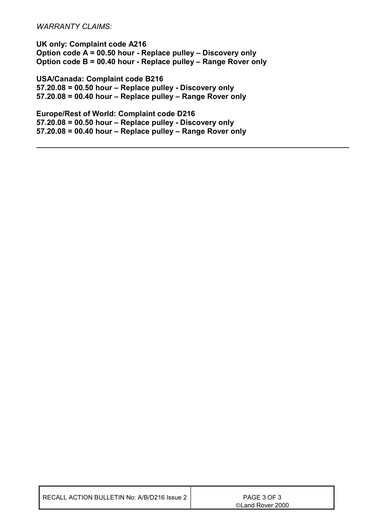 Idler Pulley - Premature Failure – bulletin page 3