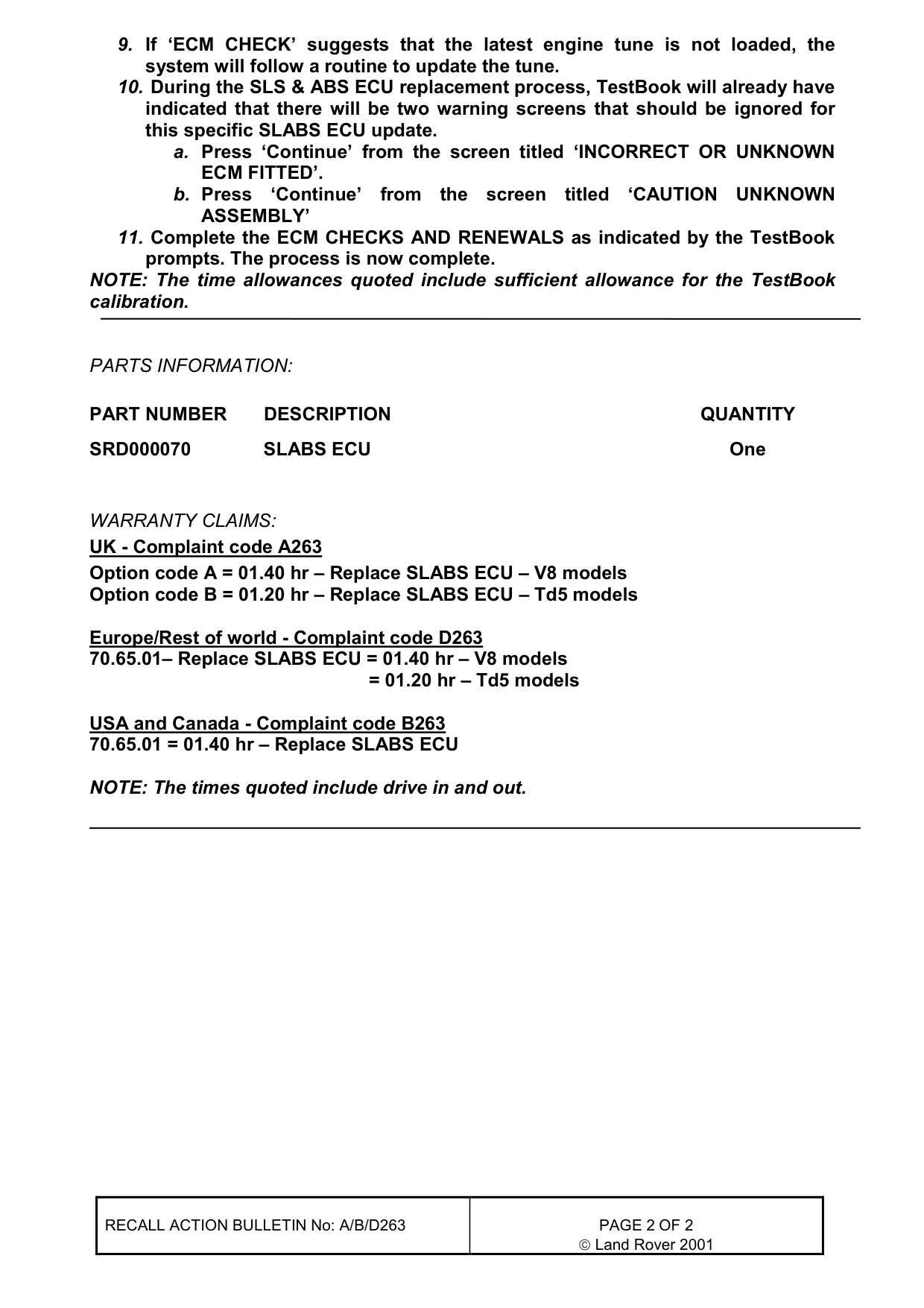 Slabs Ecu – bulletin page 2