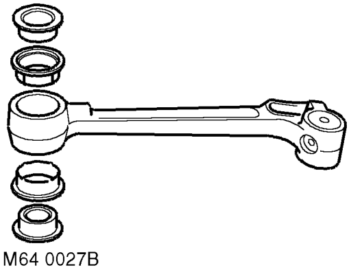 Bushes - front long arm - ace – Use suitable adaptors to press new actuator rod end bush into long arm. Ensure hole in bus