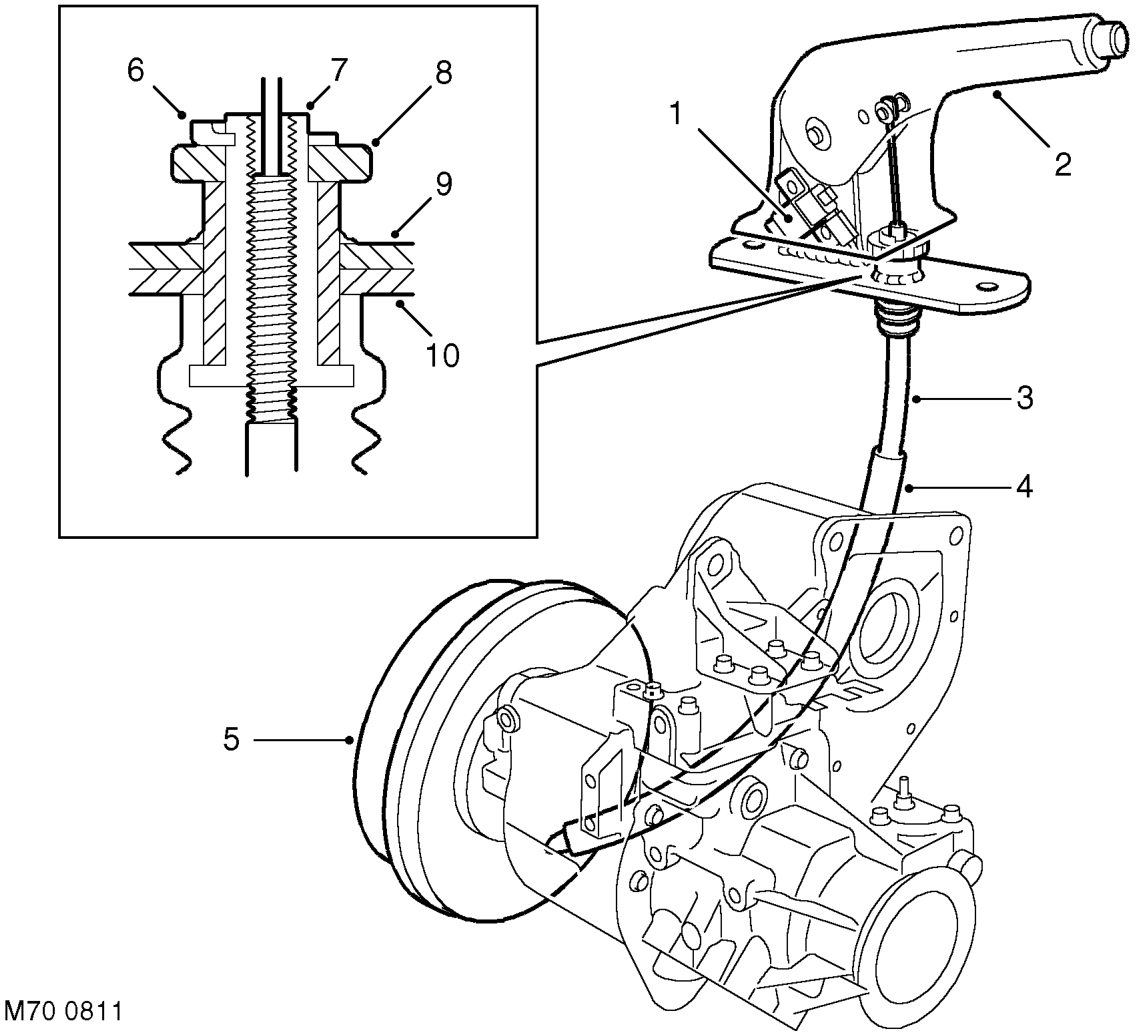 Handbrake component layout – DESCRIPTION AND OPERATION