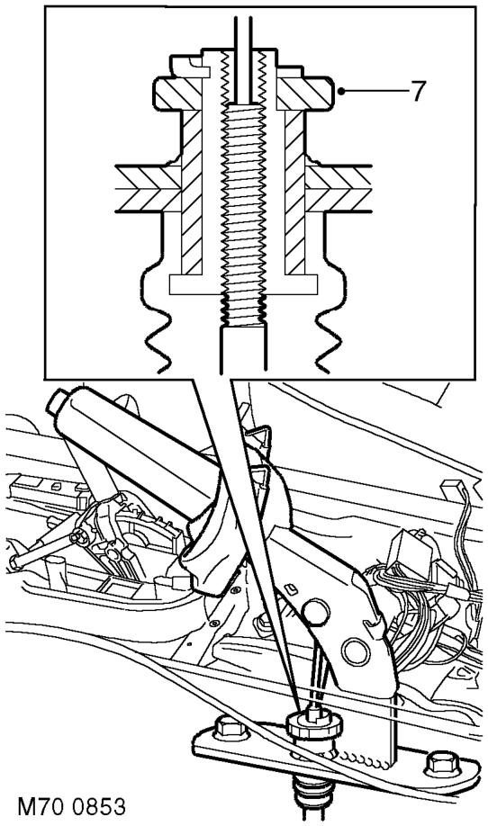 Handbrake – Release handbrake lever gaiter from centre console.