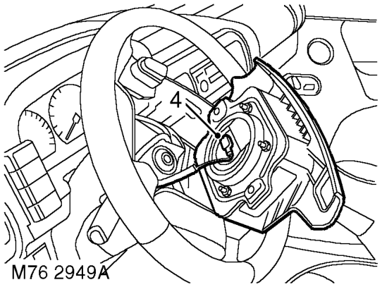 Remove remove – Release airbag module from steering wheel.