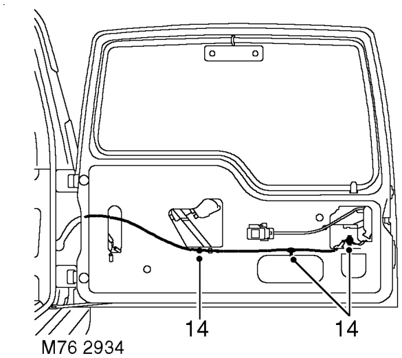 Door - tail – Release washer tube from rear of wiper arm.