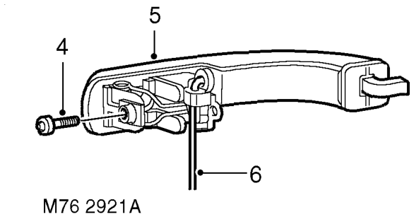 Handle - exterior - front door – Carefully release water shedder from door.