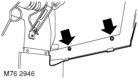 Liner - wheel arch - rear – Remove 2 trim clips securing rear mud flap to bumper side section.