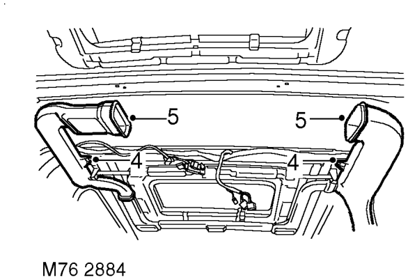 Roof bars – Models with rear A/C: Release and remove rear centre duct.