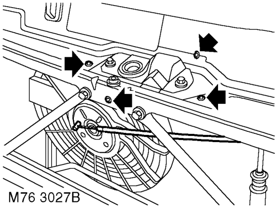 Cable - bonnet release - from 03my – Remove the front grille.  EXTERIOR FITTINGS, REPAIRS, Grille - front - from 03MY.