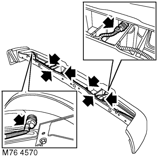 Remove 7 bolts and 5 screws securing closing panel and remove panel.
