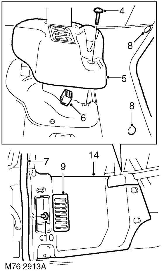 Trim casing - side - loadspace – Remove 'D' post trim casing.  INTERIOR TRIM COMPONENTS, REPAIRS, Trim casing - 'D' post.