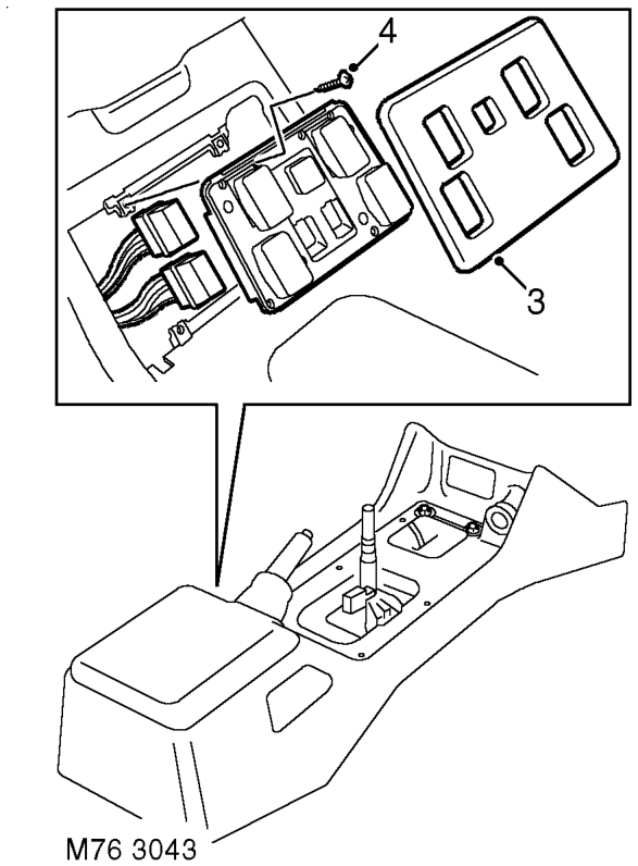 Console - centre - manual models – Release clips securing transfer box lever gaiter to centre console and remove knob and gai