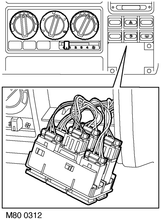 Louvre panel assembly - centre fascia – Disconnect multiplugs from clock and door locking switch. Remove clock assembly.