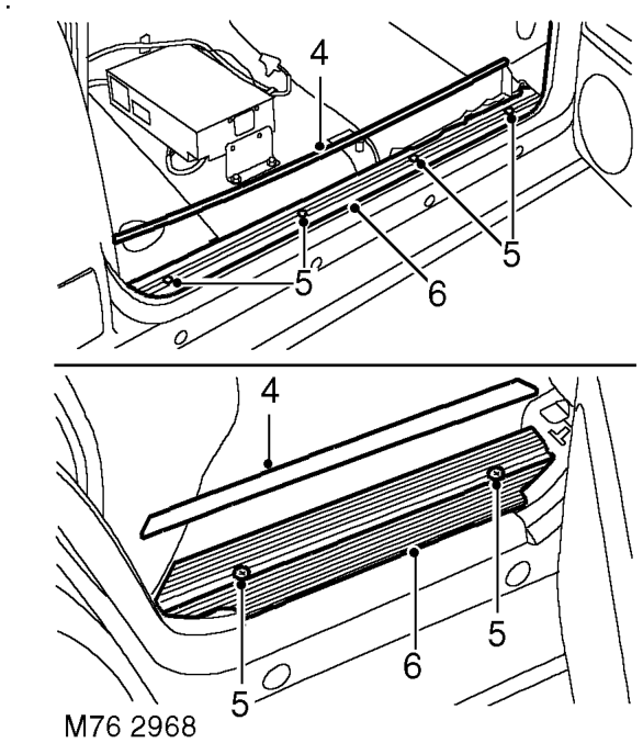 Remove both 'B' post lower trim panels. INTERIOR TRIM COMPONENTS, REPAIRS, Trim casing - l