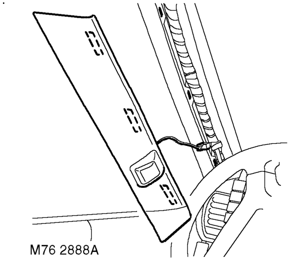 Headlining – Remove both 'B' post upper trim casings.  INTERIOR TRIM COMPONENTS, REPAIRS, Trim casing 