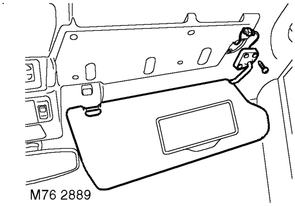 Headlining – Remove 2 nuts securing front interior lamp to
