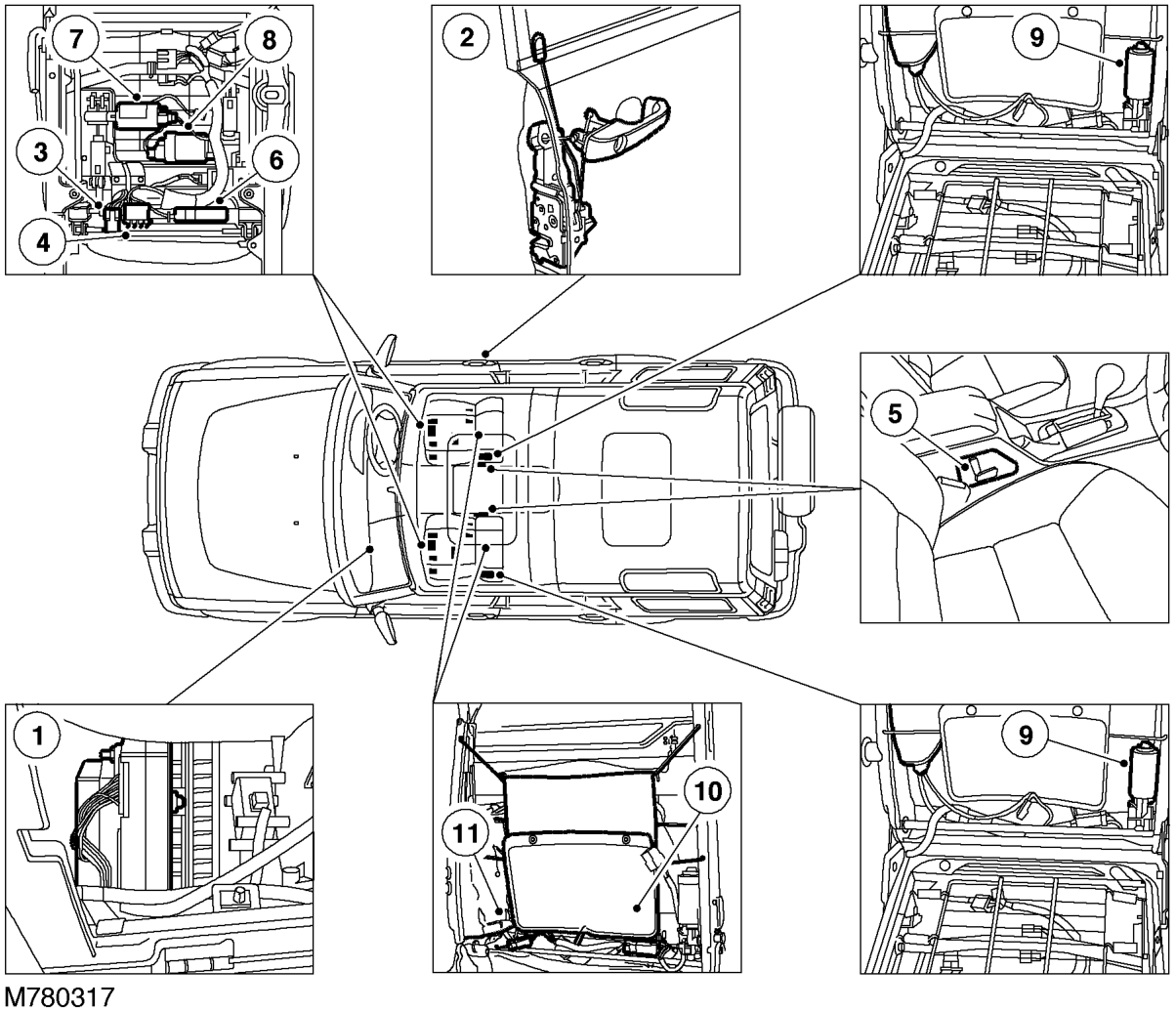 Electric seat component location – SEATSDESCRIPTION AND OPERATION