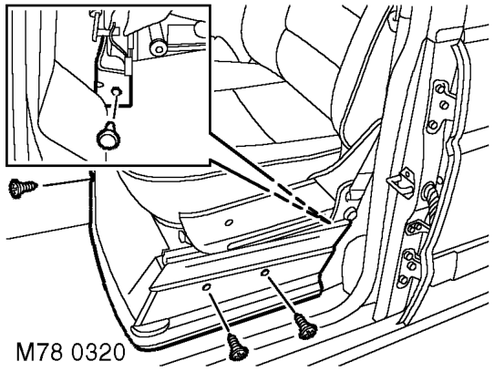 Seat - front – Disconnect battery earth lead.