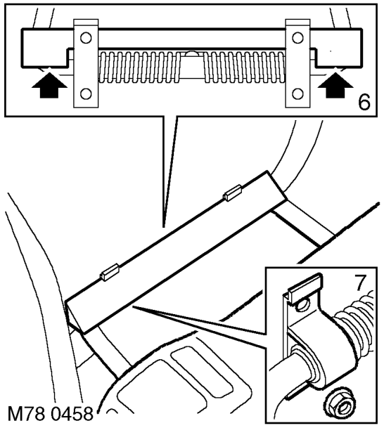 Remove top 2 bolts securing seat to lower rear quarter panel.