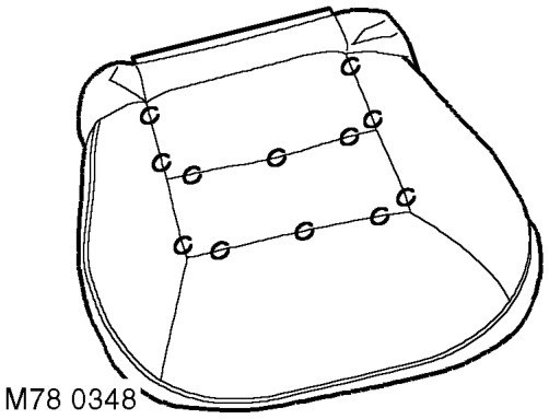 Release bonded rear edge of cushion from seat frame.