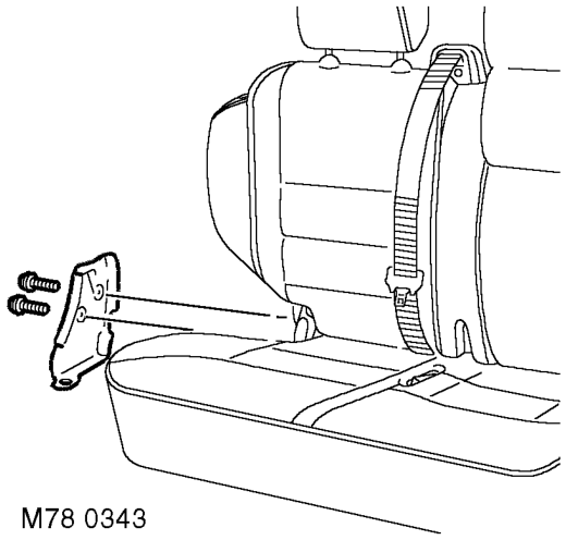 Cover - squab - rh rear seat – Remove centre rear seat belt.  RESTRAINT SYSTEMS, REPAIRS, Seat belt - rear - centre.