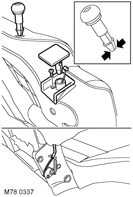 Cover - squab - rh rear seat – Remove 2 screws securing end cover and remove end cover.