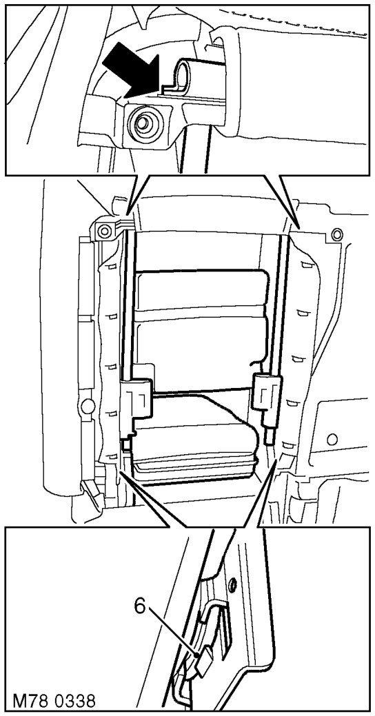 Cover - squab - rh rear seat – Remove 2 screws securing squab release lever, release cable and remove lever assembly.