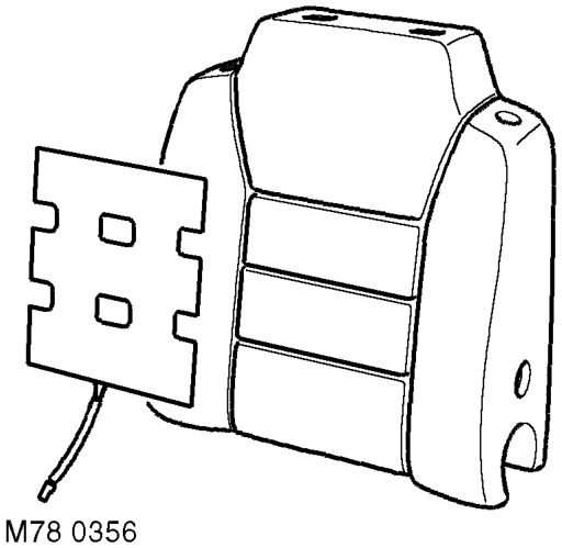 Heating element - squab - front seat – Remove front seat squab cover.  SEATS, REPAIRS, Cover - squab - front seat.