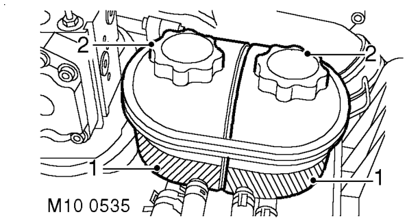 Check/top-up — pas/ace reservoirs – Fit filler cap.