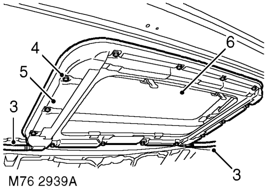 Sunroof - front – Remove front sunroof motor.  SUNROOF, REPAIRS, Motor - sunroof.