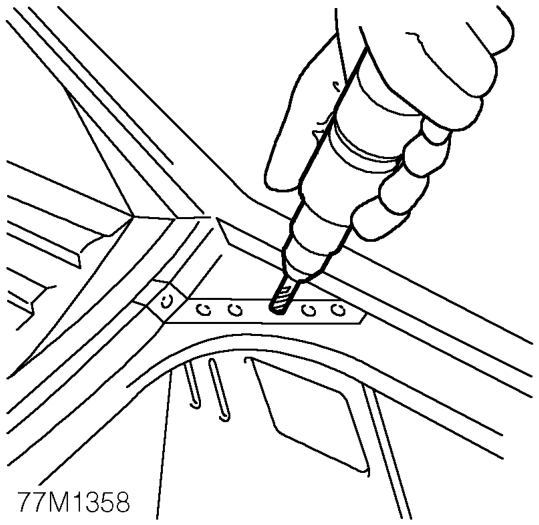 Remove panel – Expose resistance spot welds. For those spot welds which are not obviously visible, use a 