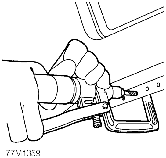 Remove panel – Cut out welds using a cobalt drill.