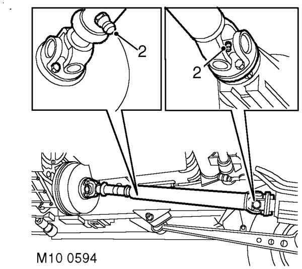 Propeller shafts – Remove all traces of oil from differential housing.