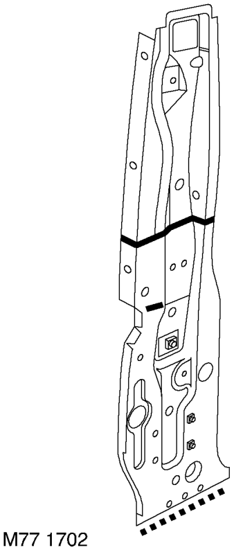 Repair – Remove 'E' post assembly.  PANEL REPAIRS, REPAIRS, 'E' post assembly.