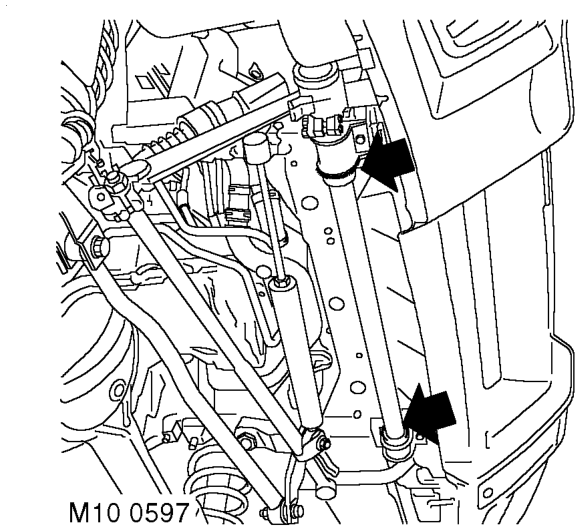 Anti-roll bar mountings - rear – Check rubber boots for splits, damage and security.