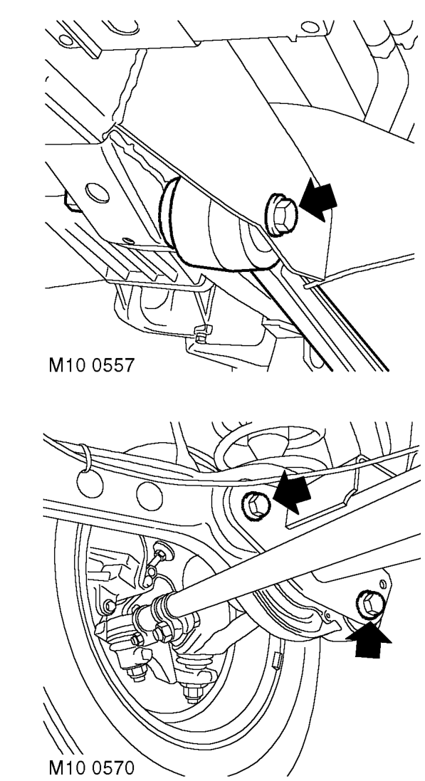 Check/tighten front axle suspension fixings – Check steering box fixings and tighten to 90 Nm (66 lbf.ft).