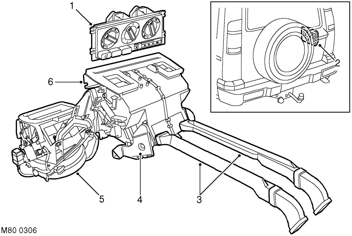 Heating and ventilation component layout – HEATING AND VENTILATIONDESCRIPTION AND OPERATION
