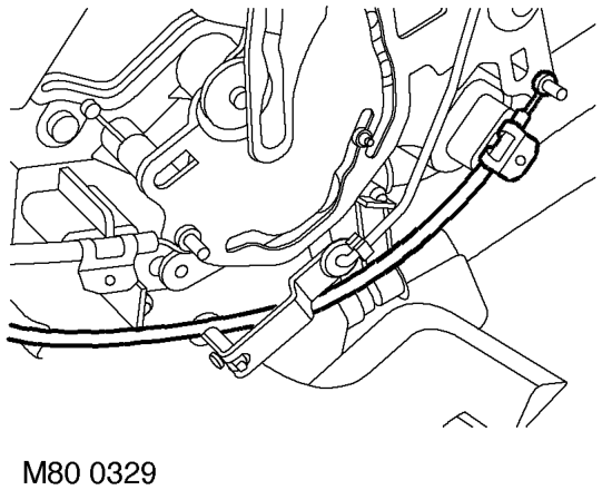Release control cable abutment from control housing and disconnect inner cable from contro