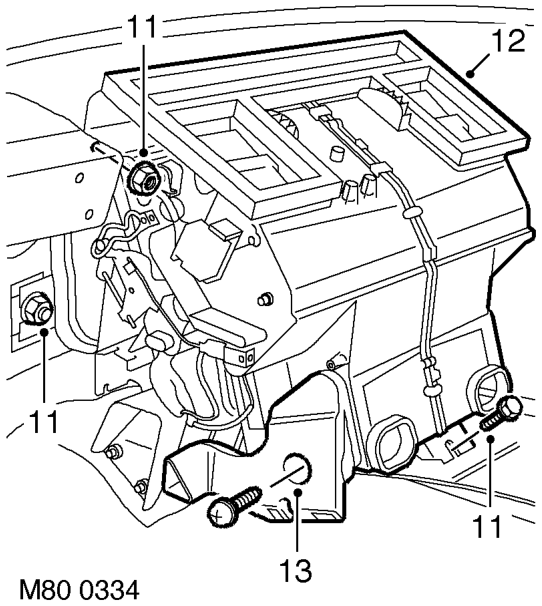 Release radio coaxial cable from behind heater pipes.